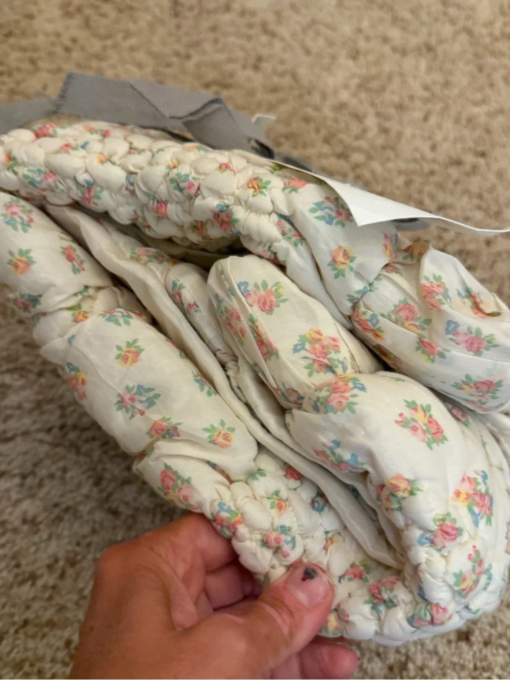 NWT new Anthropologie cotton voile dahlia euro sham floral pattern quilted